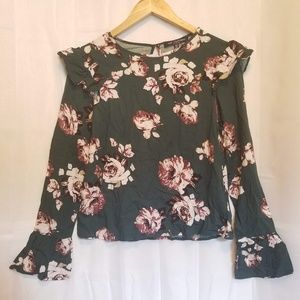 One Clothing Long Sleeve Ruffle Blouse